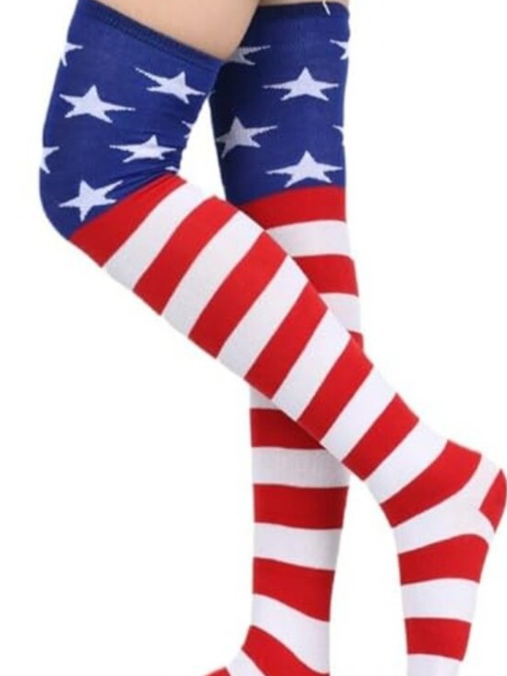 NEW American Flag Over the Knee- Thigh High Socks Stars & Stripes USA July 4th